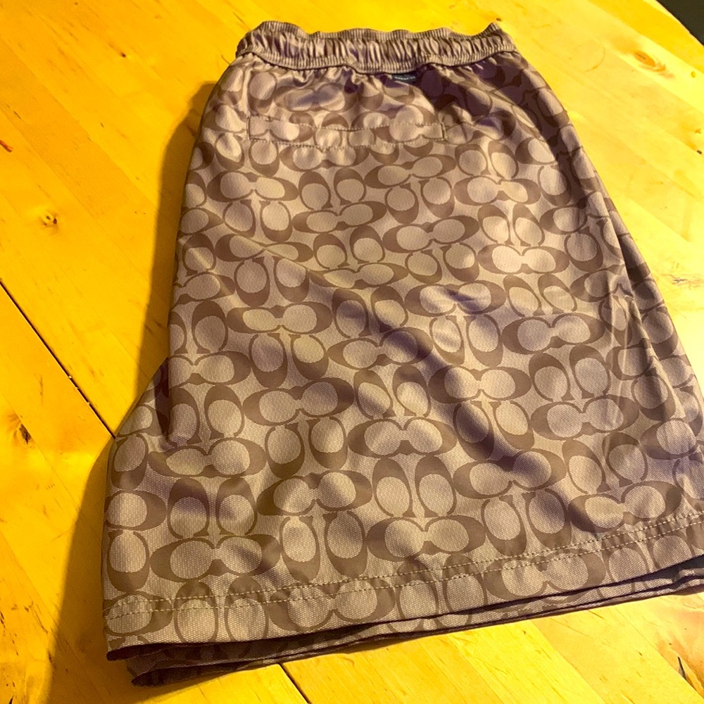 Coach khaki signature swimming trunks